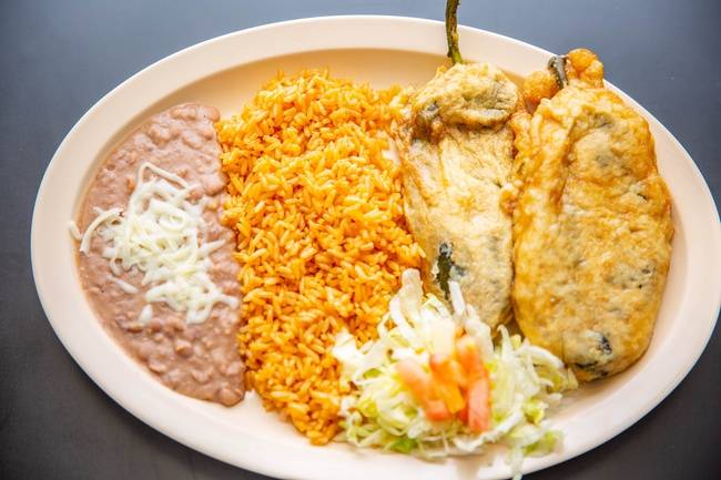 Order Chile Rellenos Dinner food online from El Famous Burrito store, Lombard on bringmethat.com