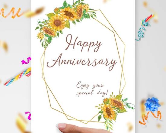 Order Happy Anniversary Card food online from 800 Rose Big Florist Gifts & Desserts store, Newport Beach on bringmethat.com
