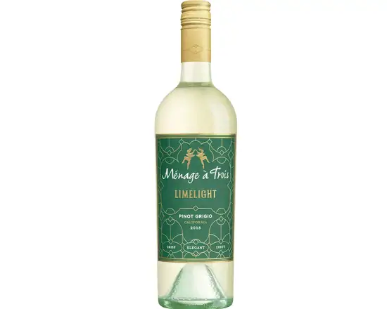 Order Menage a Trois Limelight Pinot Grigio 750ml food online from Sousa Wines & Liquors store, Mountain View on bringmethat.com