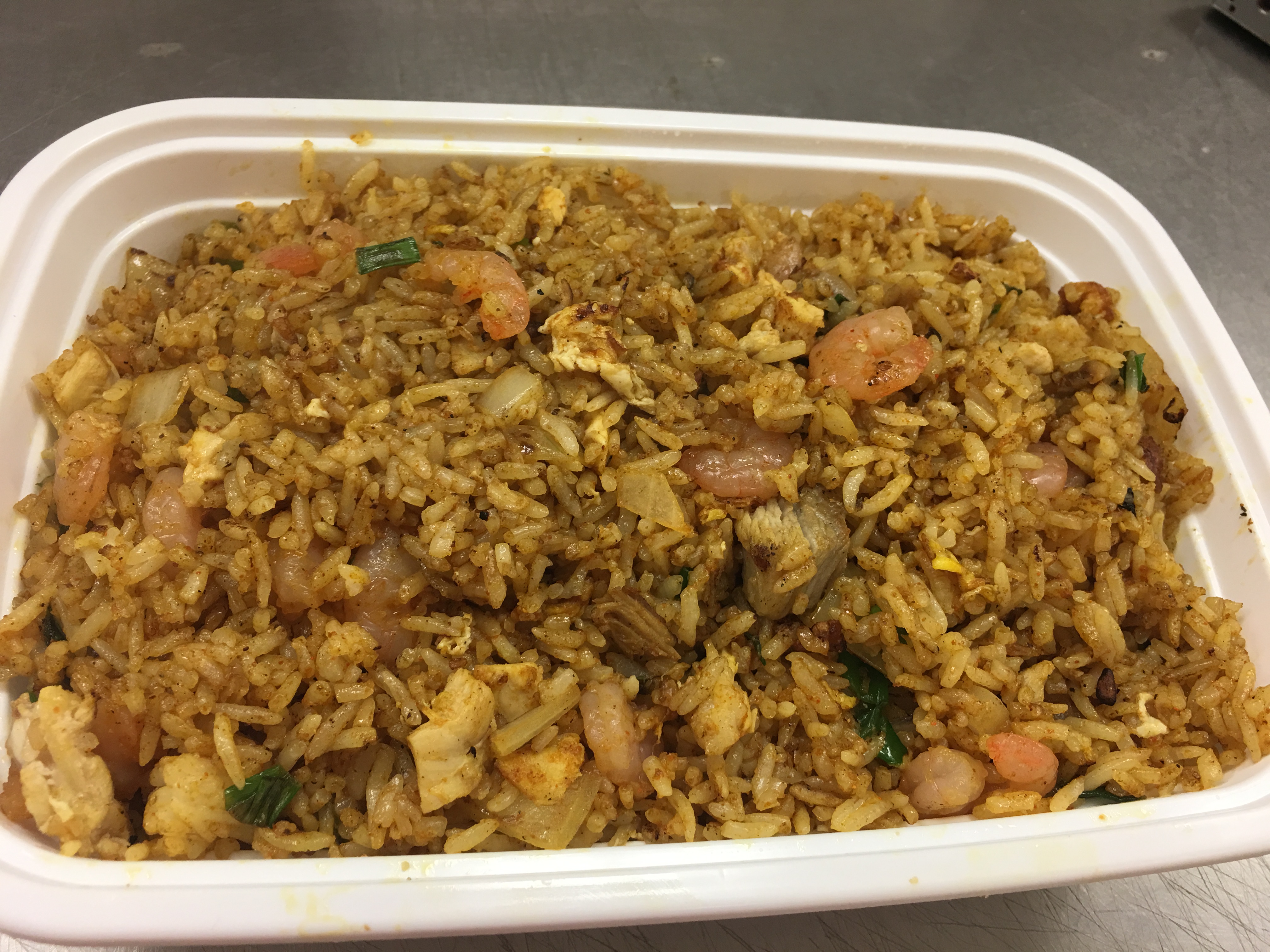 Order 210. Red Curry Fried Rice  ( Large ) food online from China China store, Joliet on bringmethat.com