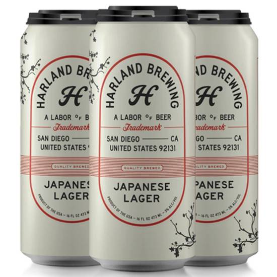 Order Harland Japanese Lager - 16oz food online from Sweetfin Poke store, San Diego on bringmethat.com