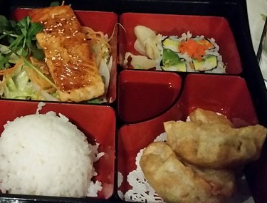 Order Salmon Bento food online from Fujiyama Hibachi & Sushi store, McAllen on bringmethat.com