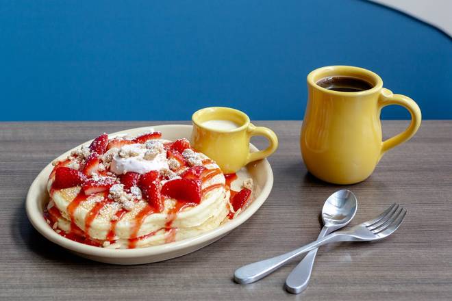Order Strawberry Shortcake Pancakes food online from Snooze Am Eatery store, Denver on bringmethat.com