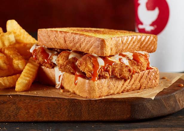 Order Kickin Chicken Sandwich Meal food online from Zaxbys store, Cabot on bringmethat.com