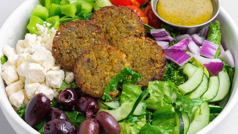 Order Greek Salad (GF) food online from Aubergine Kitchen store, Salt Lake City on bringmethat.com