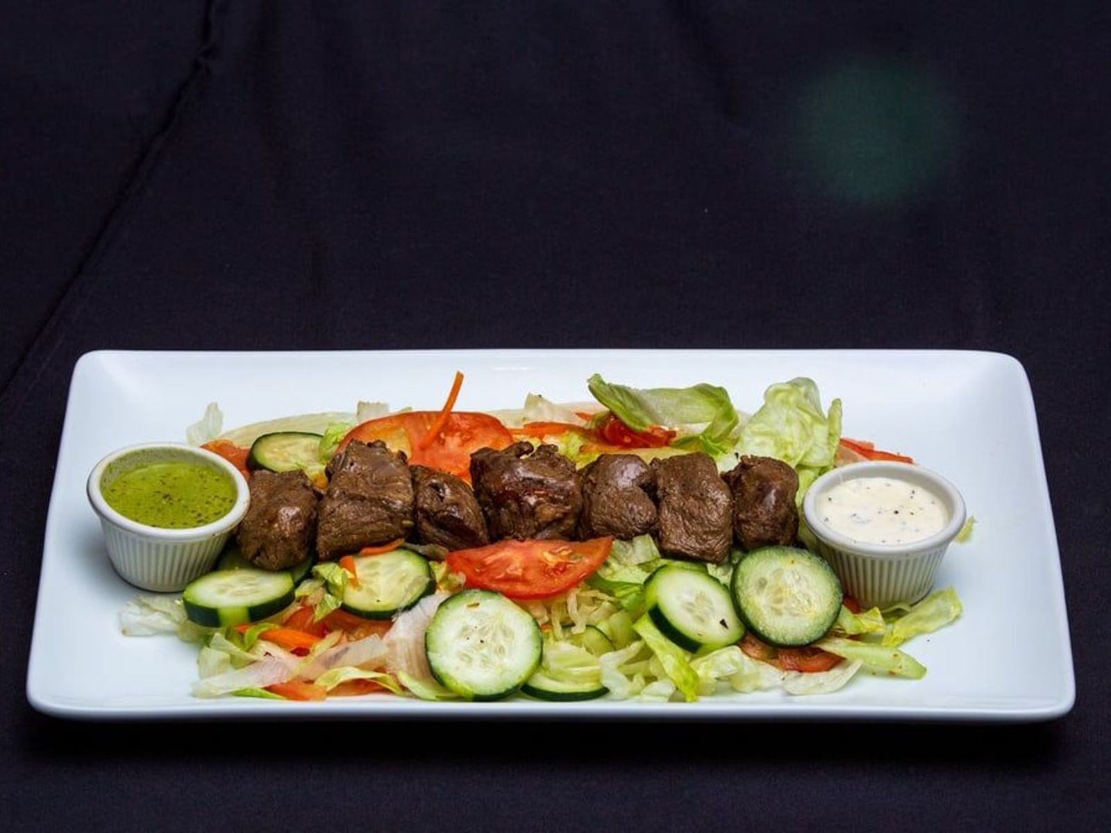 Order #20 Beef Kabob Salad food online from Grill Kabob store, Reston on bringmethat.com