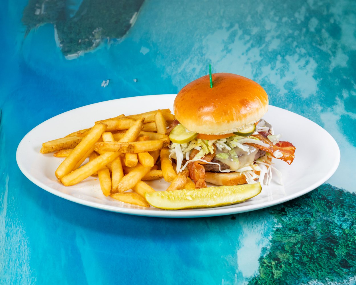 Order Rancho Deluxe Burger food online from Margaritaville Mall of America store, Minneapolis on bringmethat.com