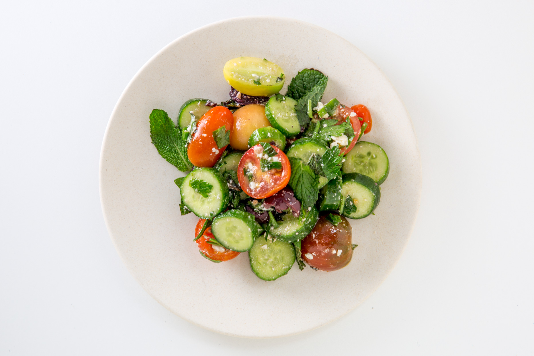 Order Tomato, Cucumber, Feta & Mint food online from Mulberry & Vine store, New York on bringmethat.com