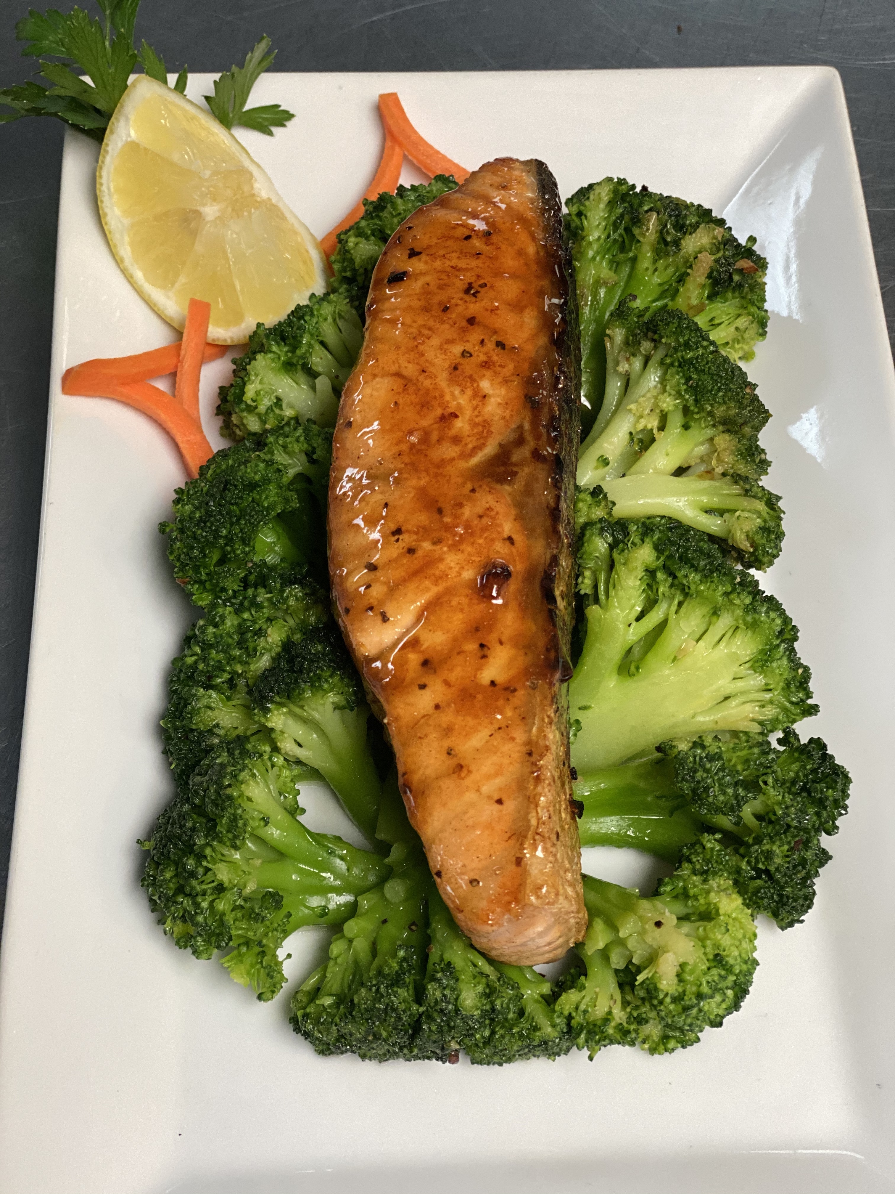 Order Salmon Filet Plate food online from IL Baretto To Go store, New York on bringmethat.com