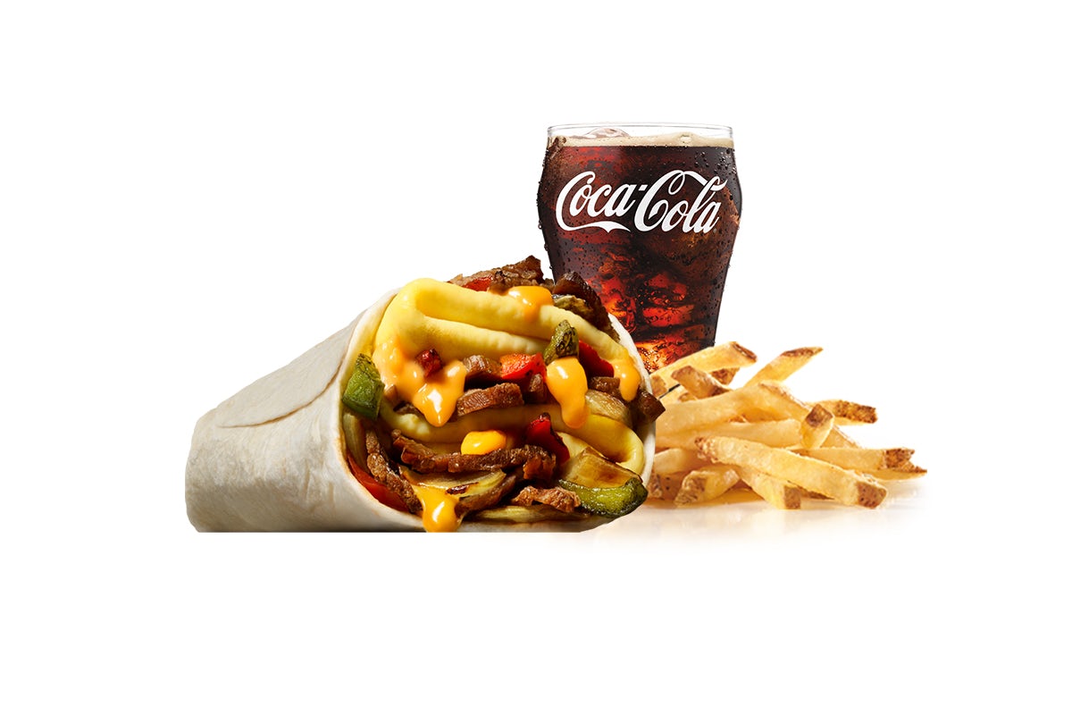 Order Philly Cheesesteak Breakfast Burrito Combo food online from Hardee's store, Canton on bringmethat.com