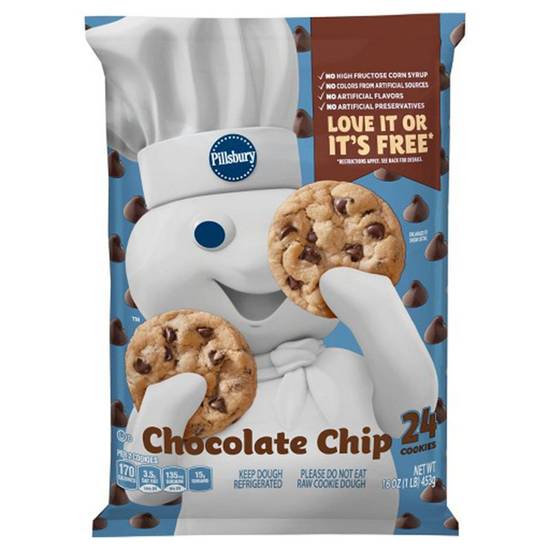 Order Pillsbury Ready to Bake Chocolate Chip Cookie Dough 24ct 16oz food online from Everyday Needs by Gopuff store, Waltham on bringmethat.com