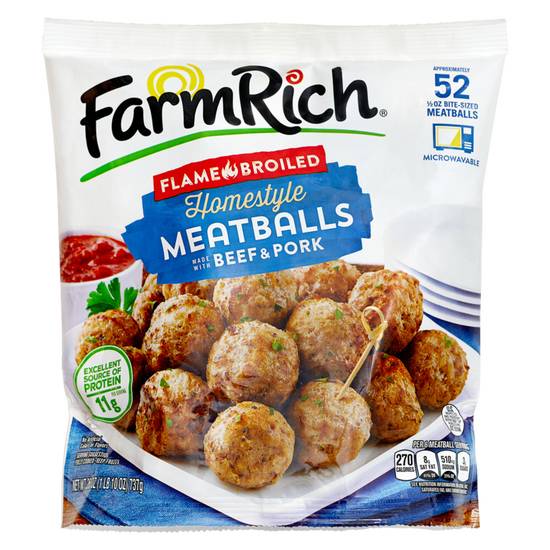 Order Farm Rich Frozen Homestyle Pork & Beef Meatballs 26oz food online from Everyday Needs by Gopuff store, Lansdowne on bringmethat.com
