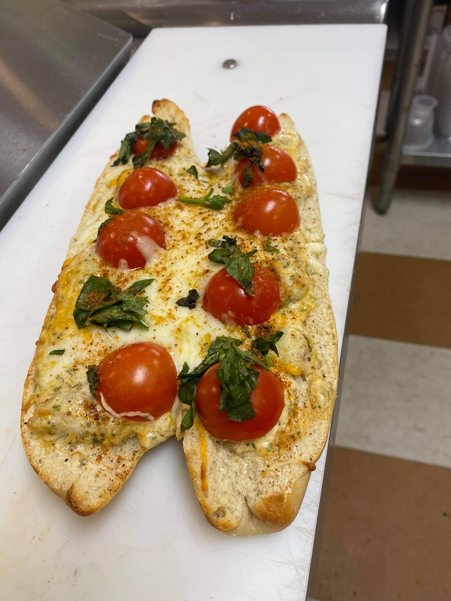 Order Crab cheesy bread food online from La Trattoria Pizzeria store, Hagerstown on bringmethat.com