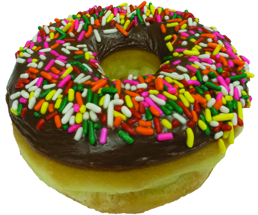 Order Chocolate Frosting Sprinkle Donut food online from Bosa Donuts store, Mesa on bringmethat.com