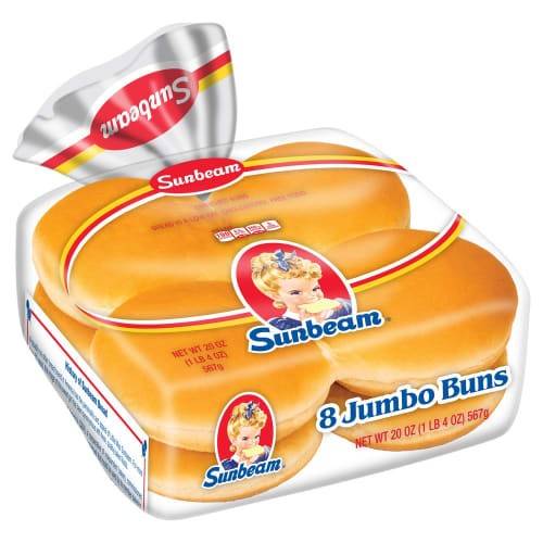 Order Sunbeam · Jumbo Seedless Enriched Buns (8 ct) food online from United Supermarkets store, Plainview on bringmethat.com