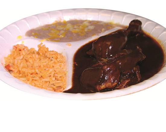 Order Mole Plate (Chicken) food online from Mario's Taco Shop store, Chula Vista on bringmethat.com