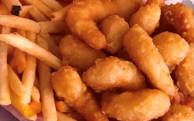 Order Shrimp Basket with Fries food online from Jim's Burgers store, Long Beach on bringmethat.com