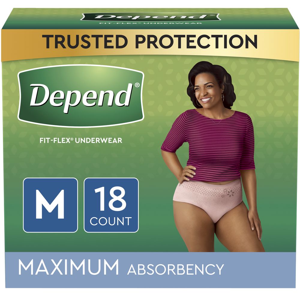 Order Depend Fit-Flex Incontinence Underwear for Women, Maximum Absorbency, M, Tan - 18 ct food online from Rite Aid store, MILLER PLACE on bringmethat.com