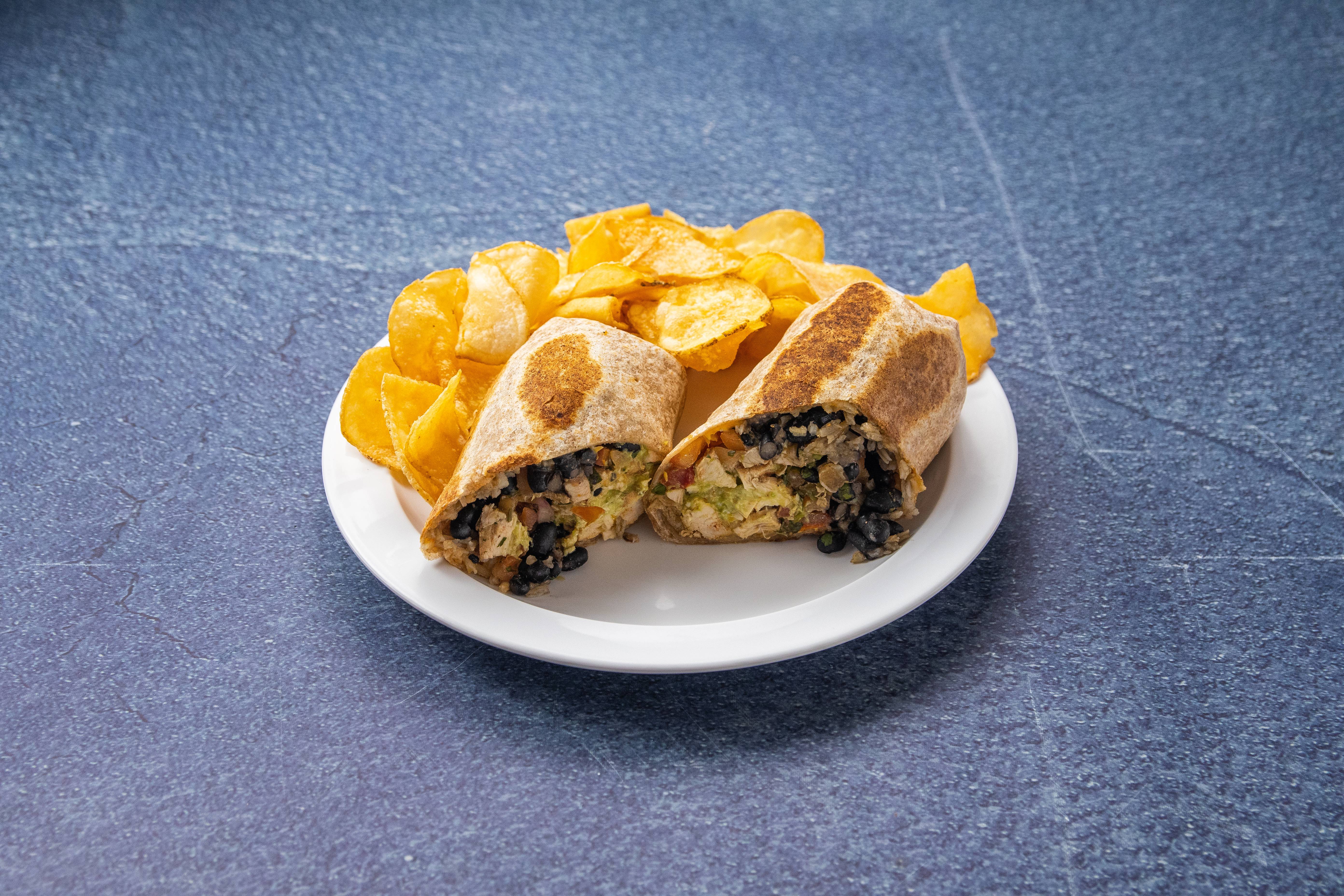 Order 1/2 lb. Chicken Burrito food online from Crave Cafe store, West Hills on bringmethat.com