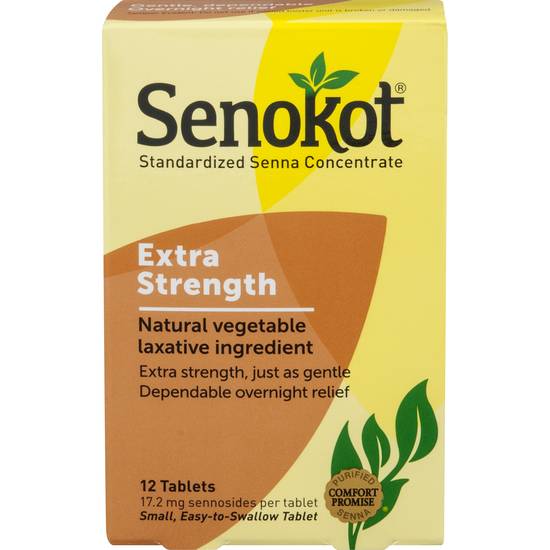 Order Senokot Xtra Senna Concentrate Tablets Double Strength (12 ct) food online from Rite Aid store, BETHEL PARK on bringmethat.com