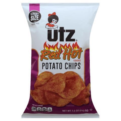 Order Utz Potato Chips Red Hot 7.5oz food online from 7-Eleven store, Hackensack on bringmethat.com