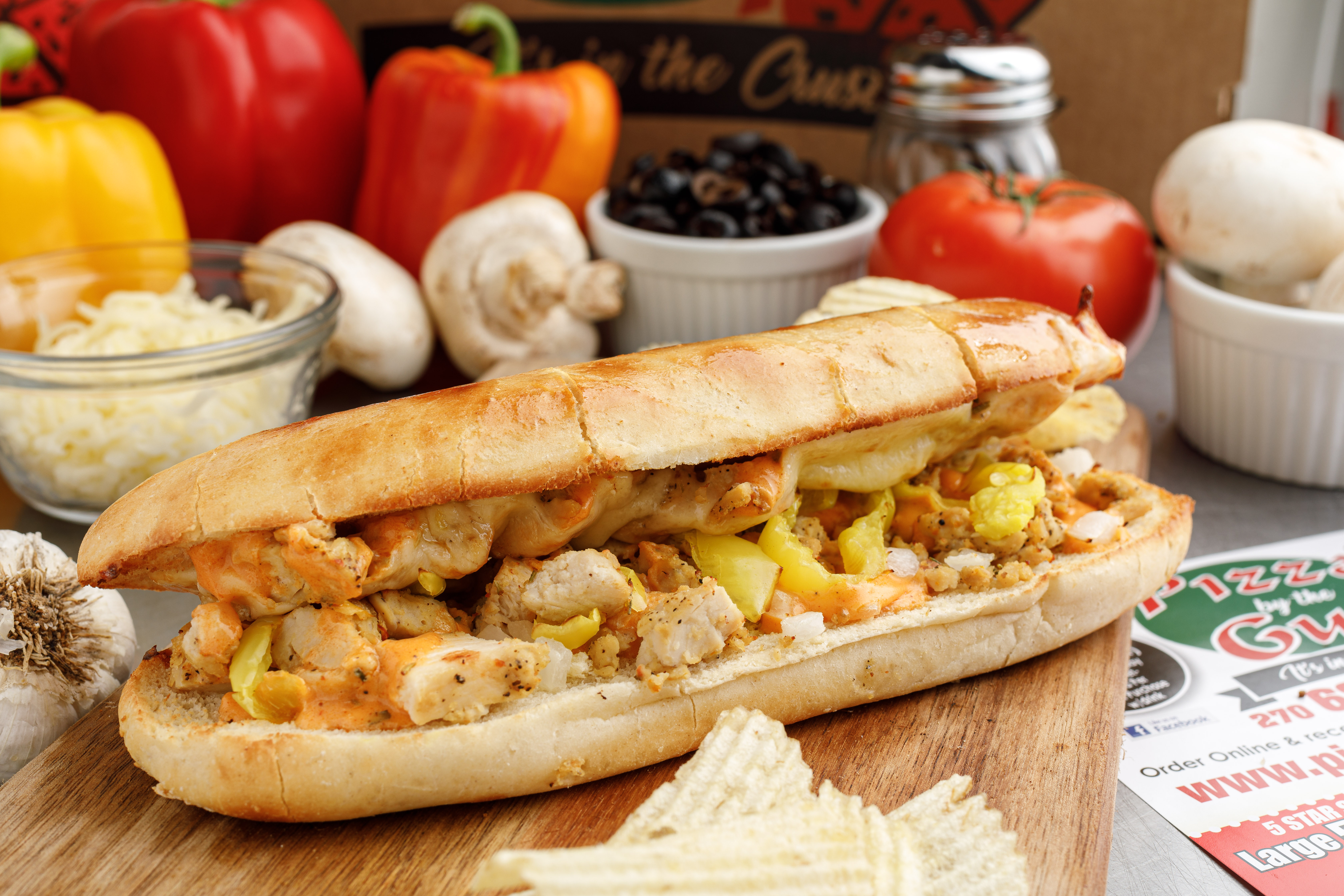 Order Southwestern Chicken Sub Sandwich food online from Pizza by the Guy store, Owensboro on bringmethat.com