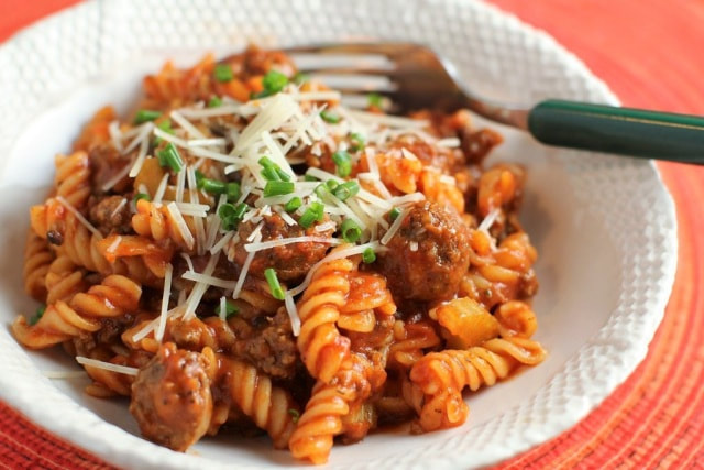 Order Fusilli With Hot Sausage food online from Greenology store, New Canaan on bringmethat.com