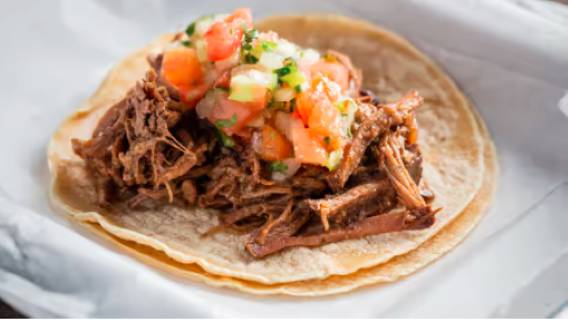 Order Beef Barbacoa Taco food online from Asadito store, Chicago on bringmethat.com