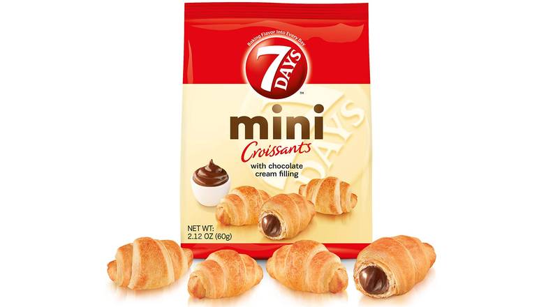 Order NEW 7Days Mini Croissant Pouches, Chocolate Filling 2.12 Oz food online from Valero Food Mart store, Murrayville on bringmethat.com