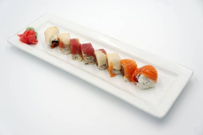 Order 945 Spicy Tuna Rainbow Roll food online from 8000 Miles store, Roselle on bringmethat.com