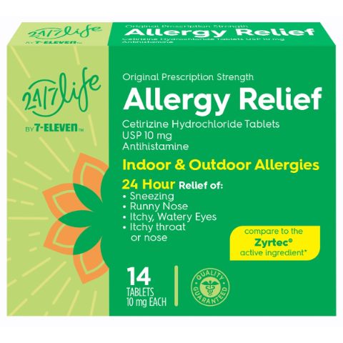 Order 24/7 Life Allergy Relief 10mg 24hr 10ct Tab food online from 7-Eleven store, West Columbia on bringmethat.com