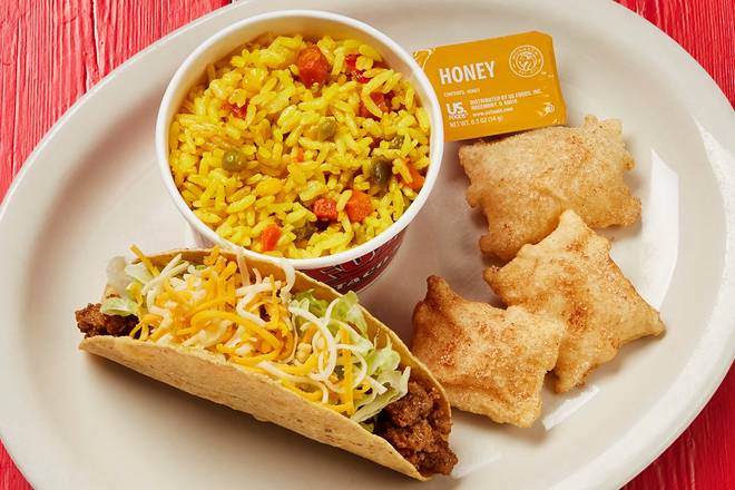 Order Kids' Taco Plate food online from Fuzzy's Taco Shop - Topeka store, Topeka on bringmethat.com