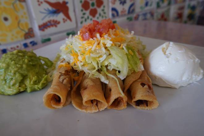 Order Beef Taquitos (Four Pieces) food online from Mucho Taco store, Chandler on bringmethat.com