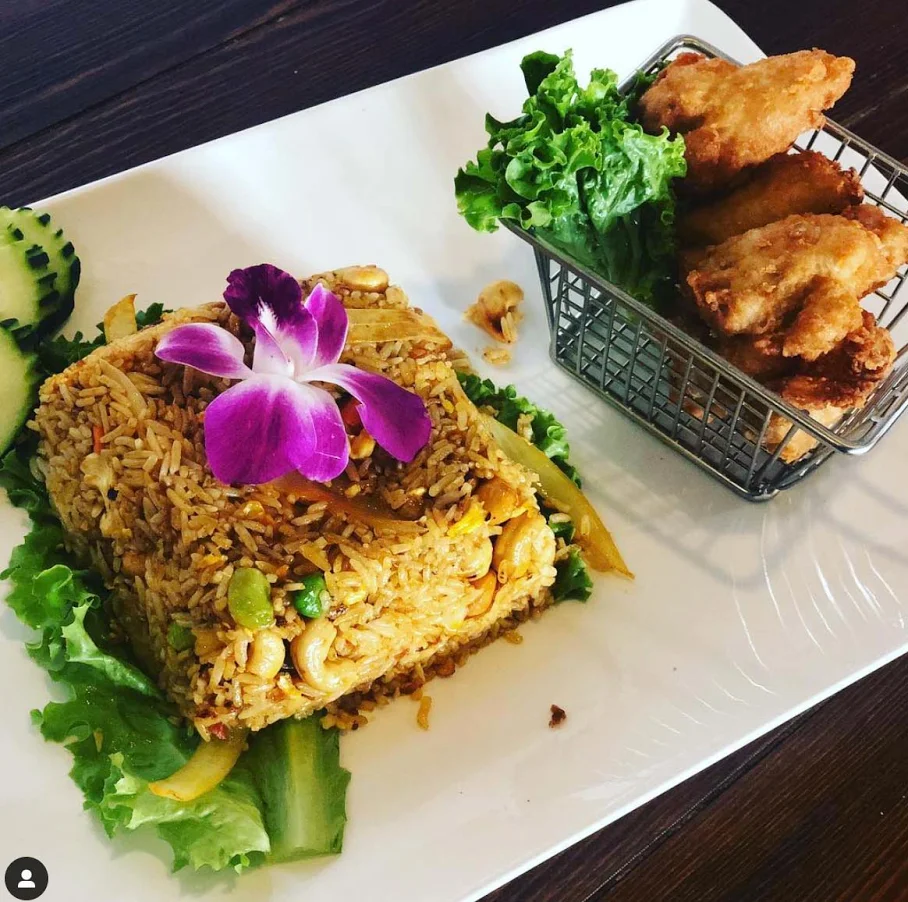 Order Pineapple Fried Rice food online from Monkey Thai Restaurant And Bar store, Alameda on bringmethat.com