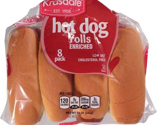 Order Krasdale  Hot Dog  Rolls (8 Ct) food online from Ctown Supermarkets store, Uniondale on bringmethat.com