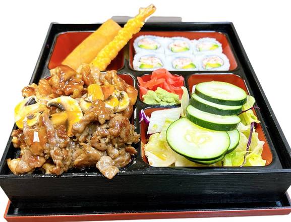 Order Chicken and Beef Teriyaki Bento food online from Oishi Teriyaki & Sushi store, Paramount on bringmethat.com