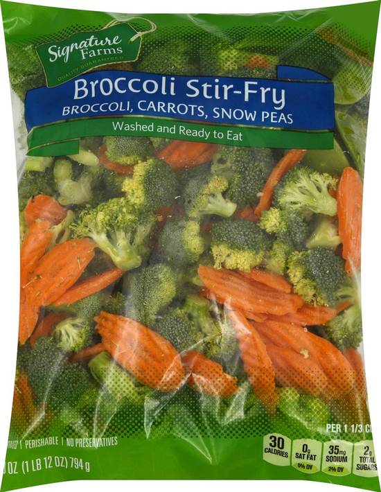 Order Signature Farms · Broccoli Stir Fry with Carrots & Snow Peas (28 oz) food online from Tom Thumb Express store, Arlington on bringmethat.com