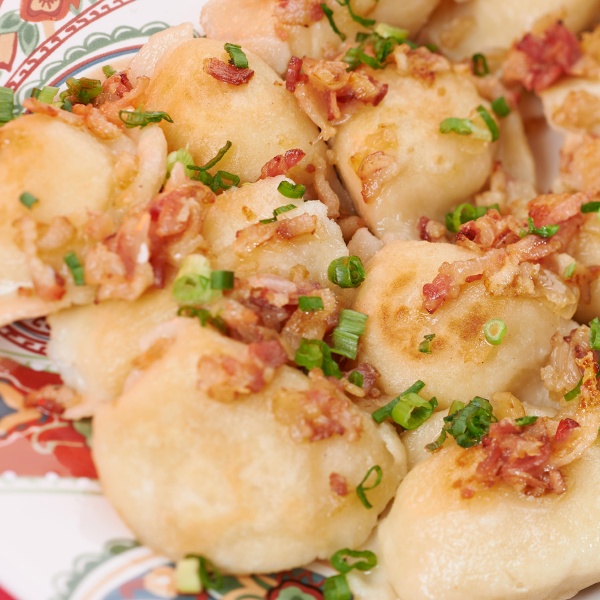 Order Meat Pierogi food online from Highlander's Grill store, Hickory Hills on bringmethat.com