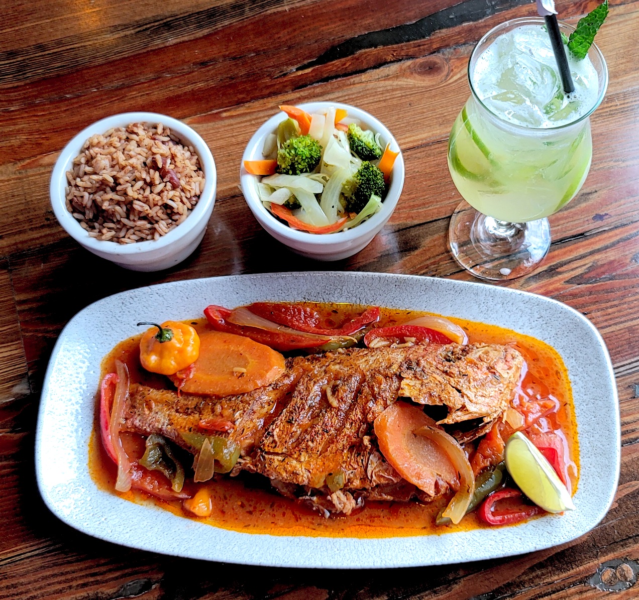 Order Brown Stew Red Snapper food online from The Simpson Restaurant & Bar store, Brooklyn on bringmethat.com