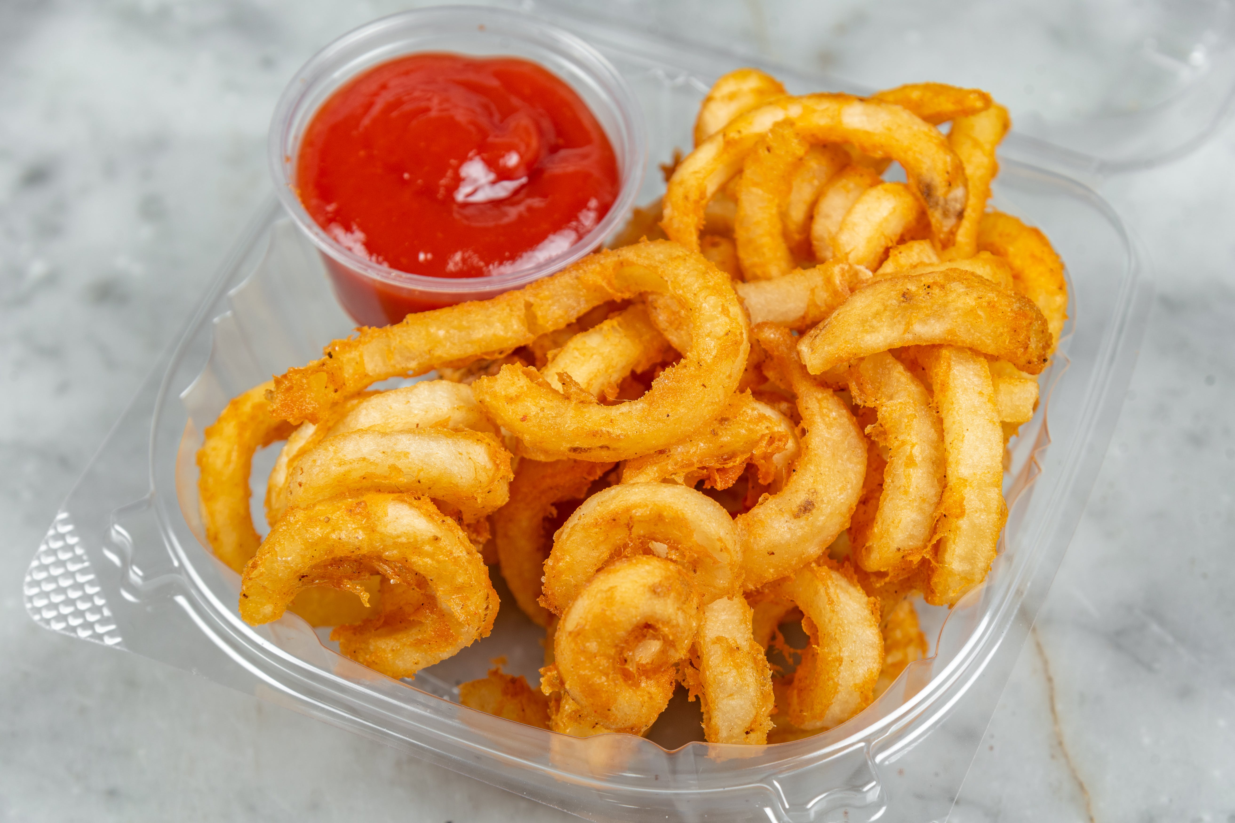 Order Curly Fries - Small food online from Rams Pizza Plus store, Bronx on bringmethat.com