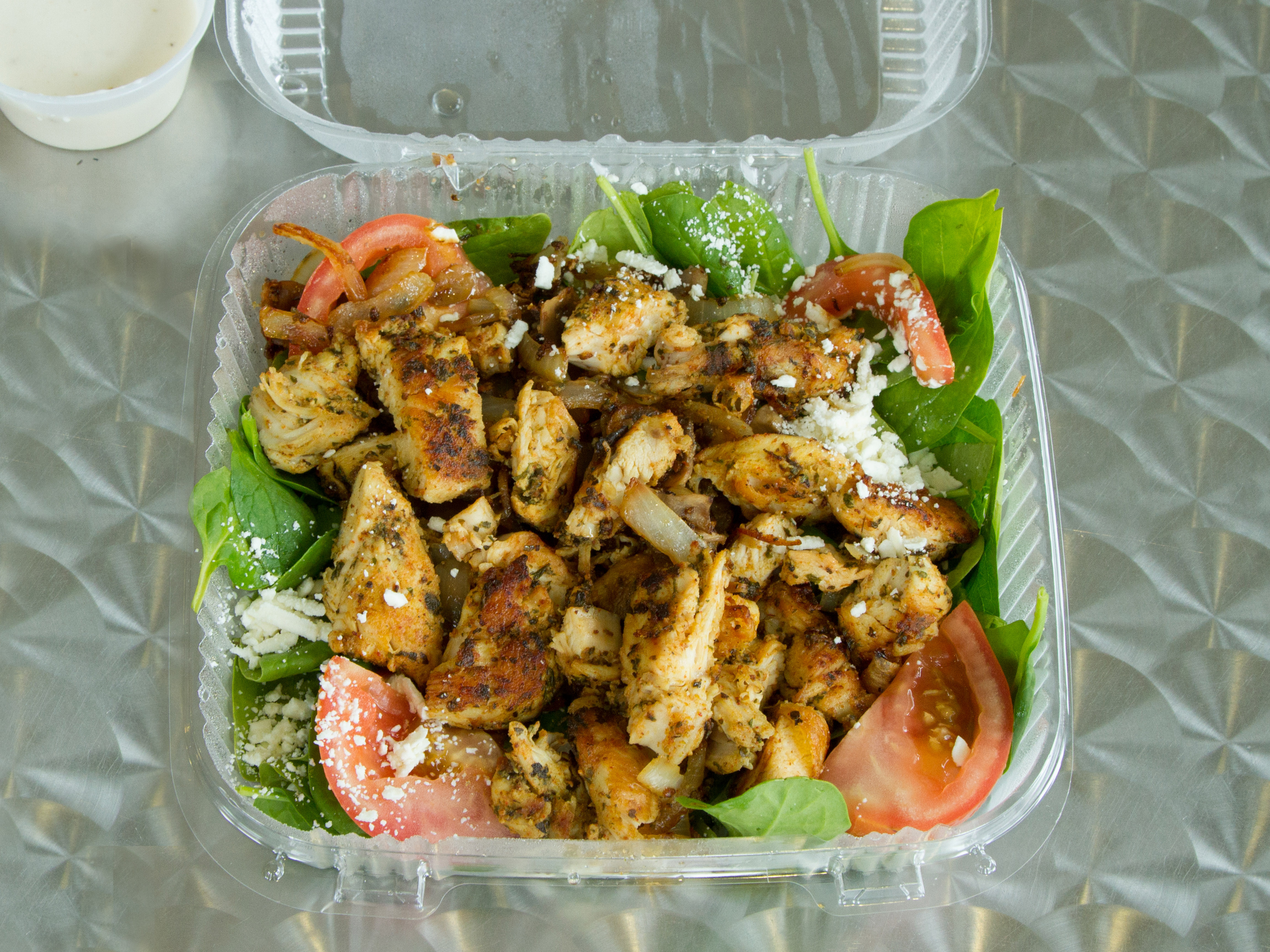 Order Grilled Chicken Spinach Salad food online from Arboretum Pizza Grill store, Roslindale on bringmethat.com