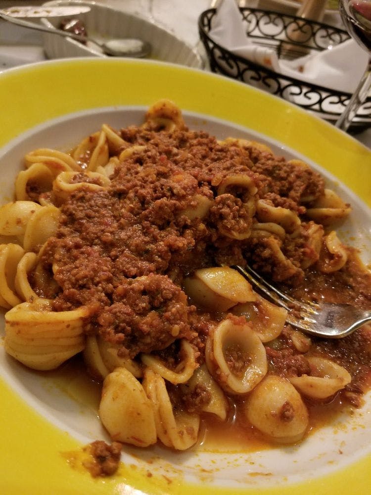 Order Orecchiette with Meat Sauce - Pasta food online from Angelina's store, Tuckahoe on bringmethat.com
