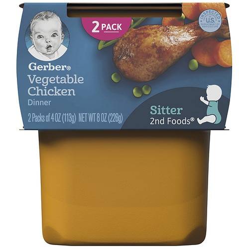 Order Gerber Baby Food Vegetable Chicken - 4.0 oz x 2 pack food online from Walgreens store, Hometown on bringmethat.com