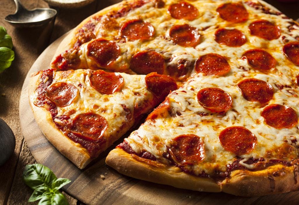 Order Pepperoni Pizza Slice - Slice food online from Golden Pizzeria store, Norfolk on bringmethat.com