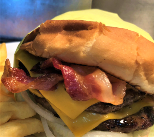 Order Double Bacon Cheese Burger food online from Jim's Burgers #2 store, Wilmington on bringmethat.com