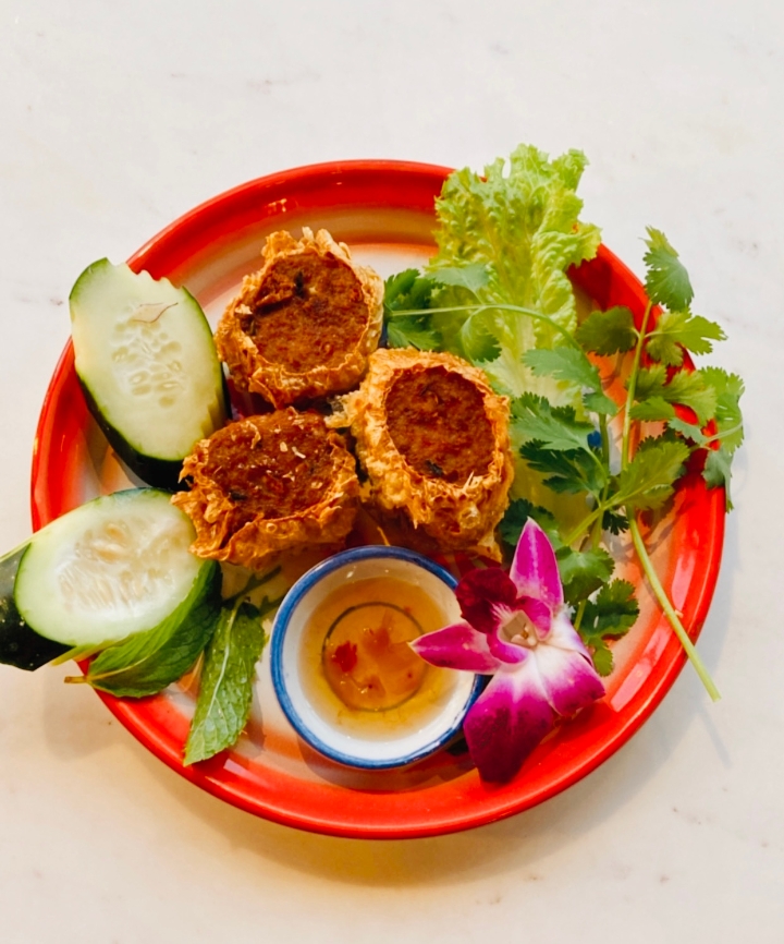 Order Crab Cake with Apricot Dressing หัอยจ้อ food online from Thai Table store, Berkeley on bringmethat.com