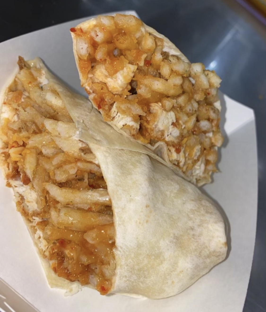Order Rocky Fry Burrito food online from The Chicken Shack store, Aurora on bringmethat.com