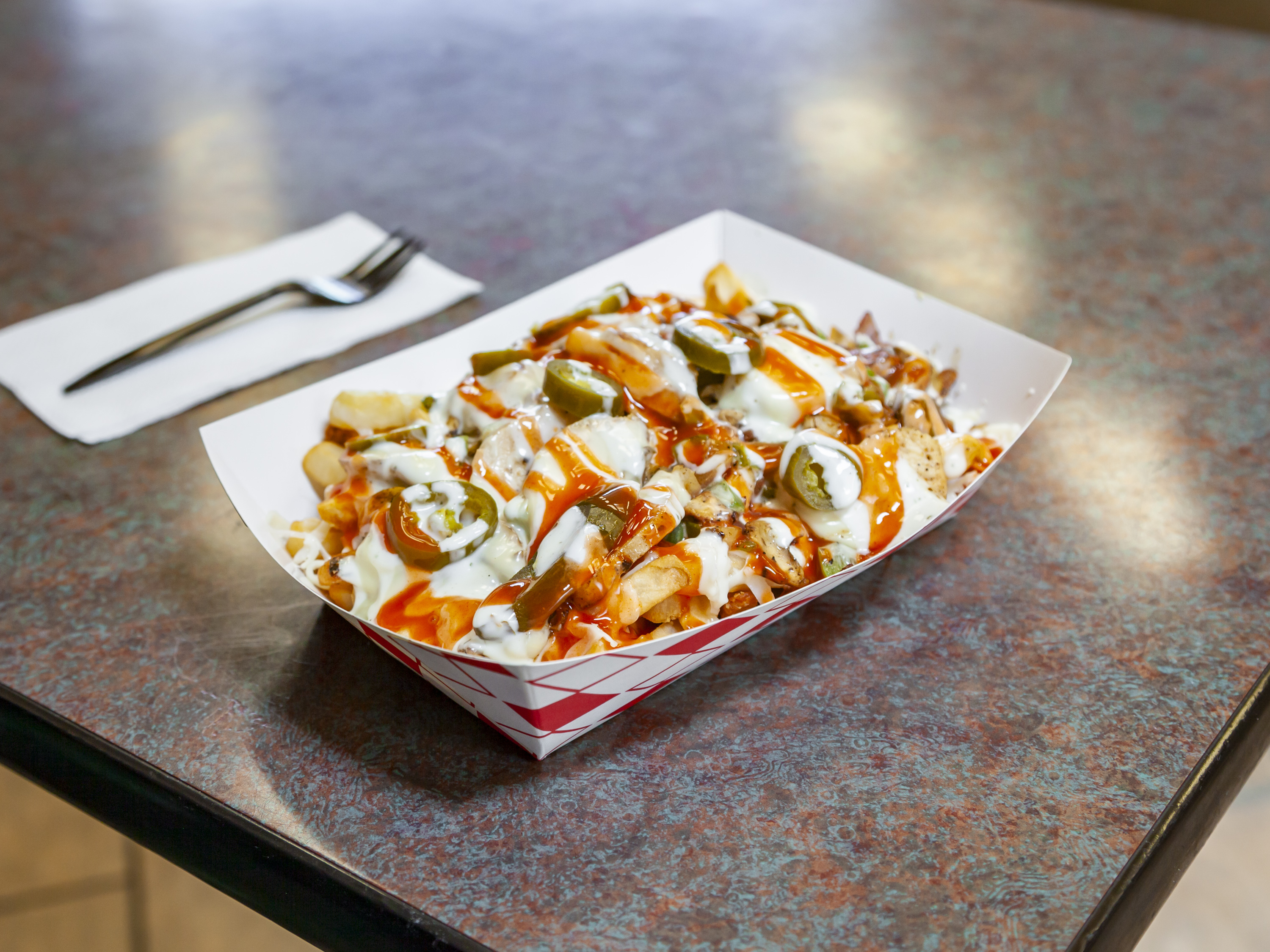 Order Buffalo Loaded Fries food online from Loaded Fries N' Wings store, San Francisco on bringmethat.com