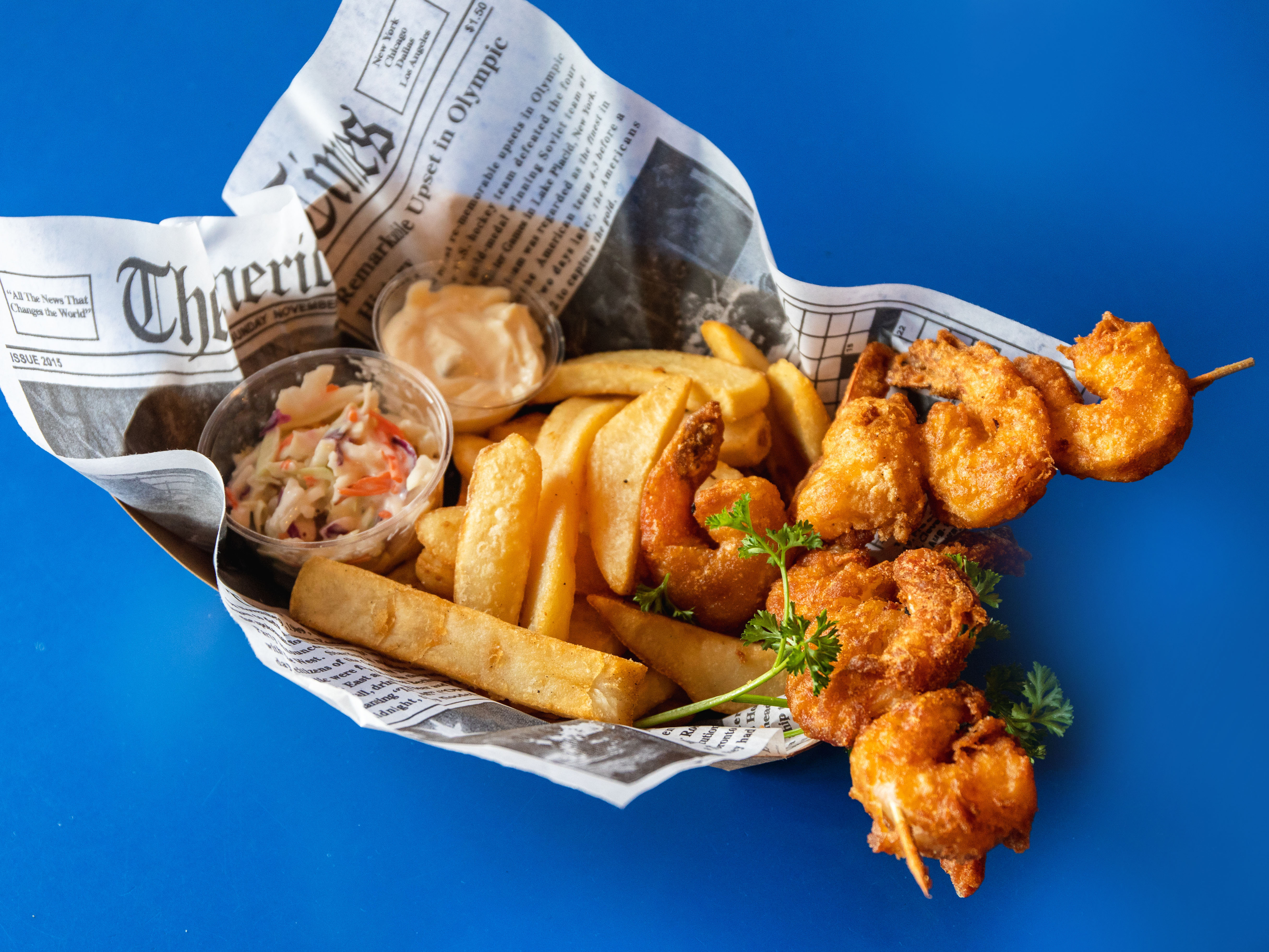 Order Shrimp and Chips food online from London Fish & Chips store, San Bruno on bringmethat.com