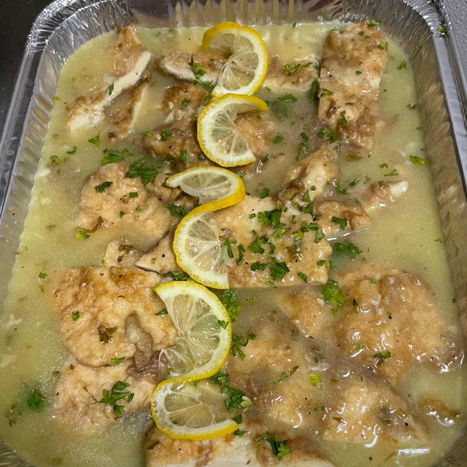 Order Chicken Francese Catering - Half Tray food online from Davila's Pizza & Restaurant store, Hackettstown on bringmethat.com